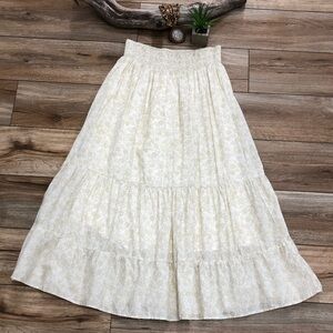 Maurices Tan & Beige Dainty Floral Lined Maxi Skirt